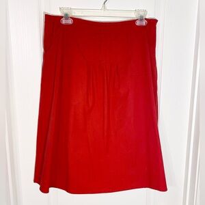 Y2K Madison Studio Accordion Pleat Midi Skirt Pockets Red Size 10